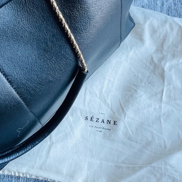 Sézane Gaby Black Leather Tote Bag - Picture 11 of 11